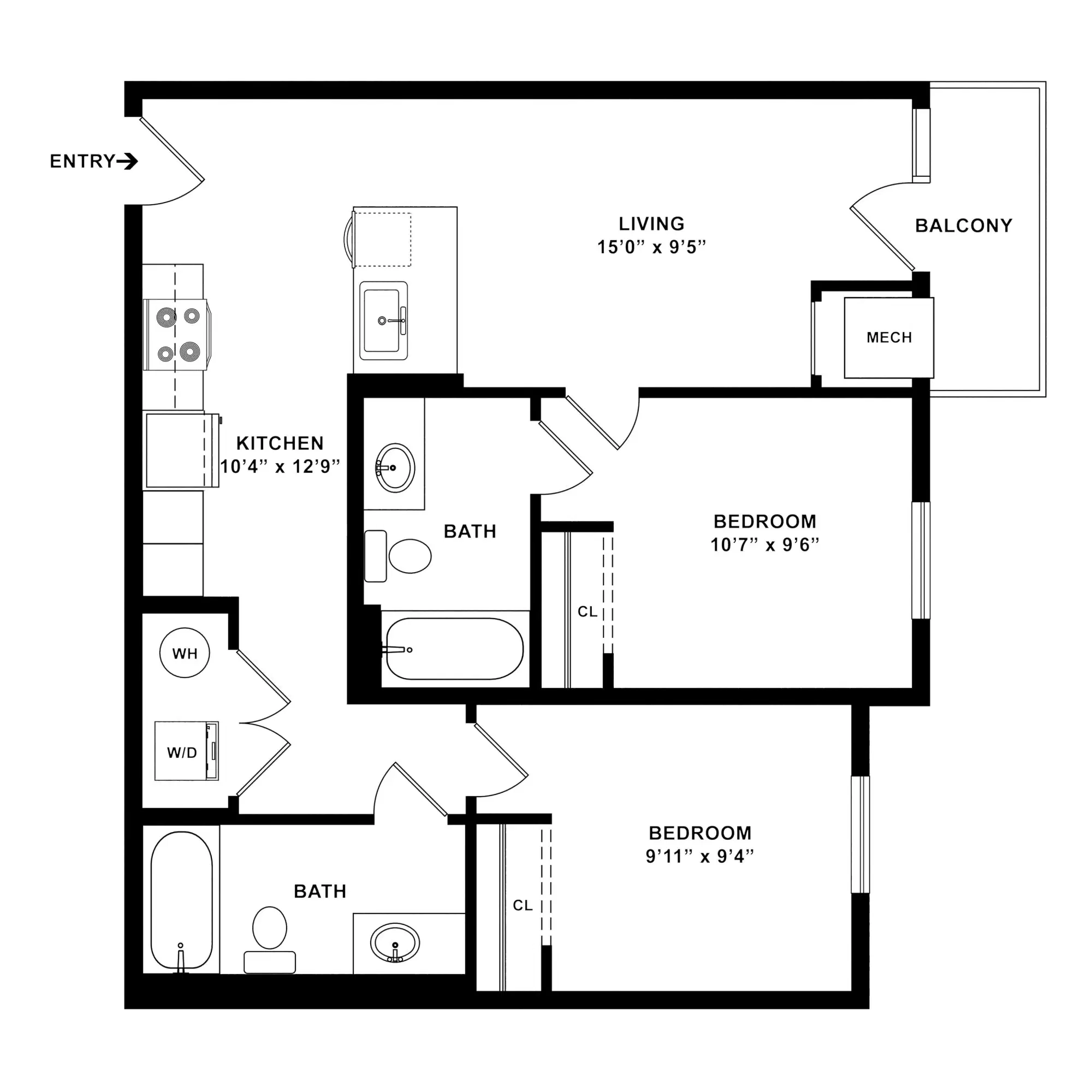 Ascend, Richmond – Room in 2 Bedroom 2 Bathroom | 2X2 B