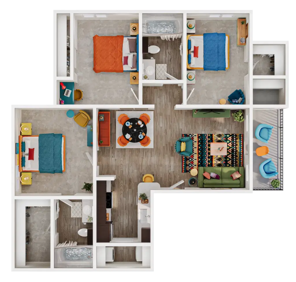 Arbors At Wolf Pen Creek, College Station – 3 Bed 2 Bath
