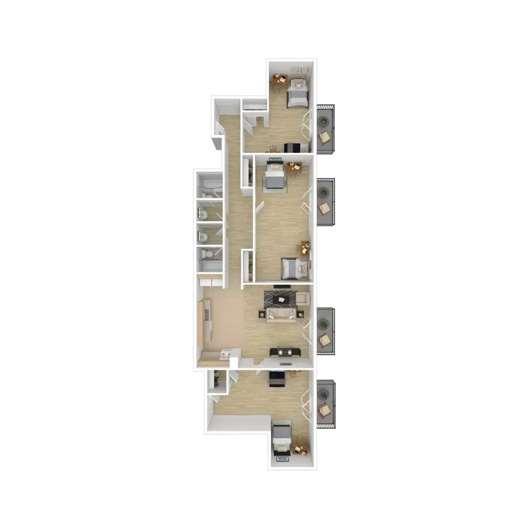 Solis Isla Vista, Goleta – Room in 3 Bedroom 2 Bathroom | 6563 Trigo 301 (DBL/TPL/TPL)