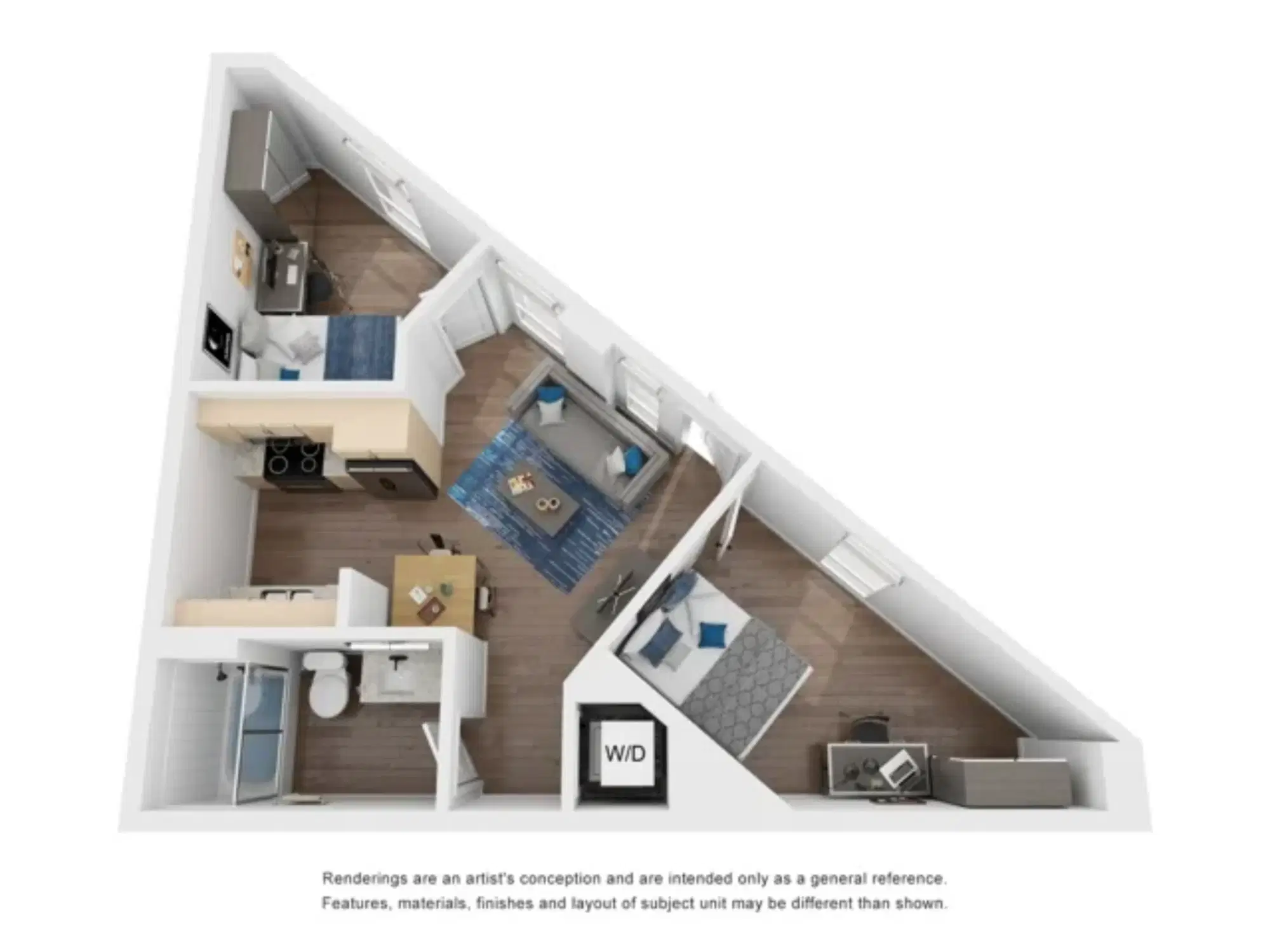 Theory U District, Seattle – B5C - 2 Bedroom 1 Bathroom Apartment