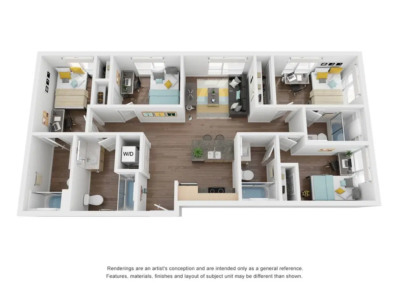 Theory U District, Seattle – D1 - 4 Bedroom 4 Bathroom Apartment