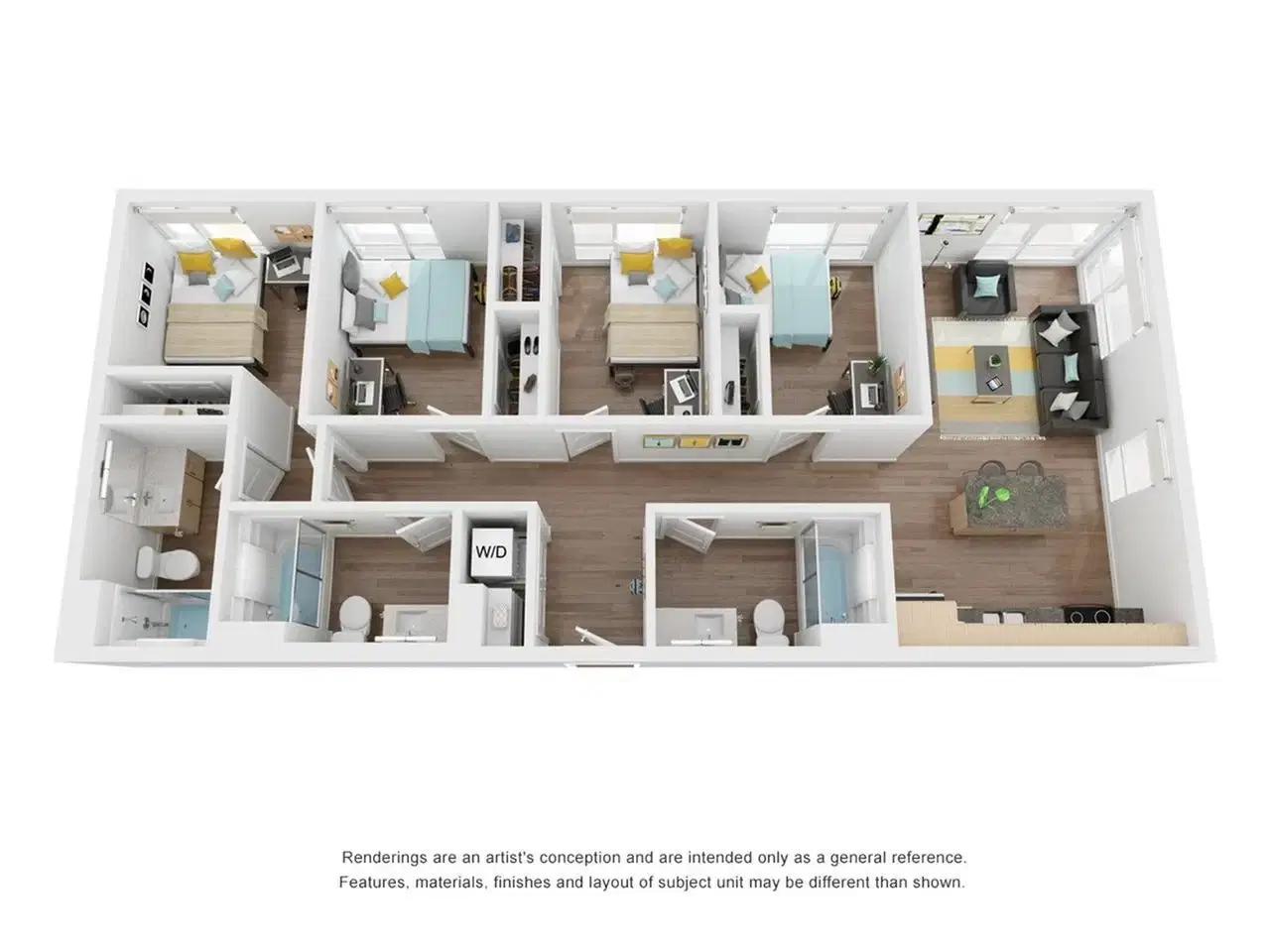 Theory U District, Seattle – D6 - 4 Bedroom 4 Bathroom Apartment