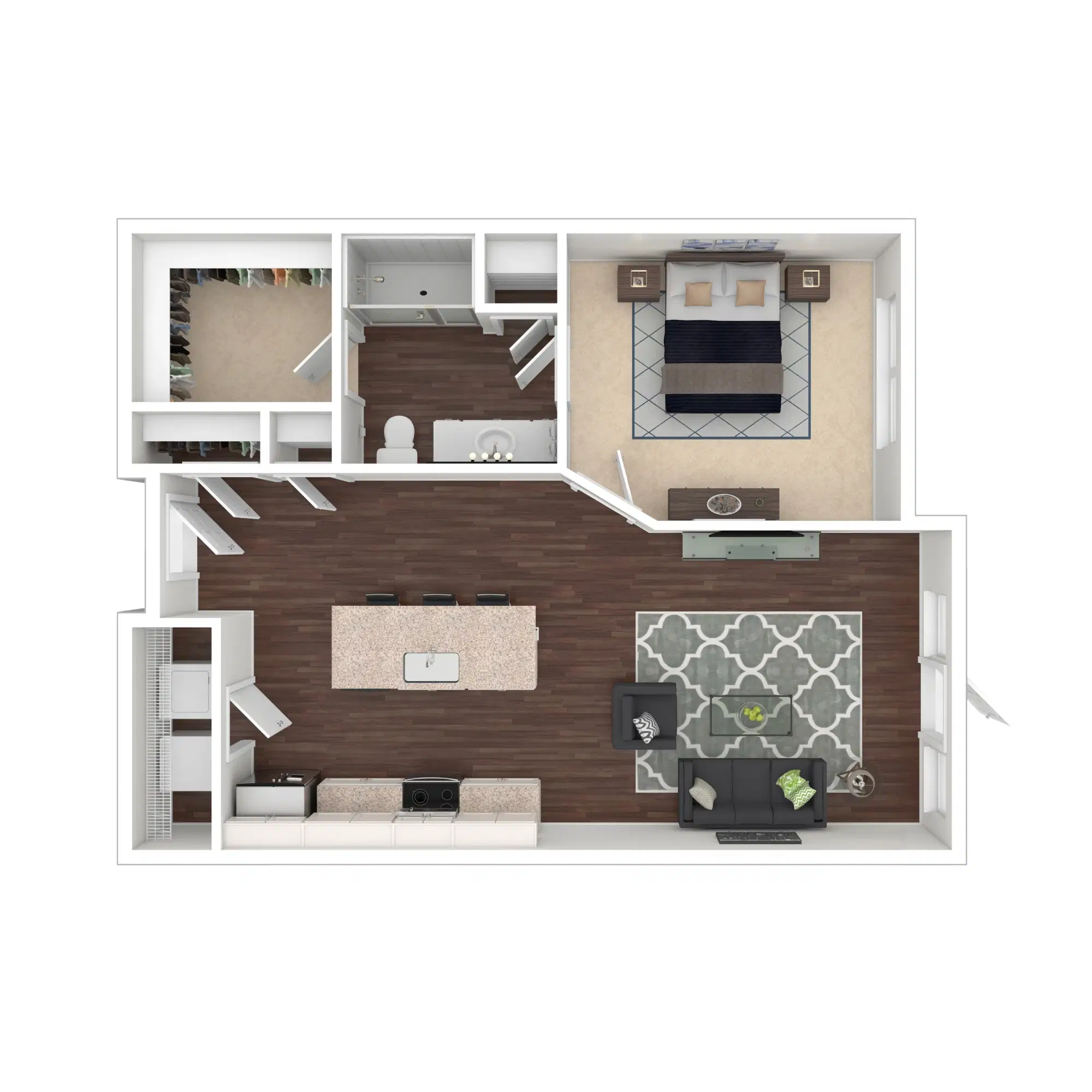 Luxe 88, Columbus – Fern - 1 Bed 1 Bath