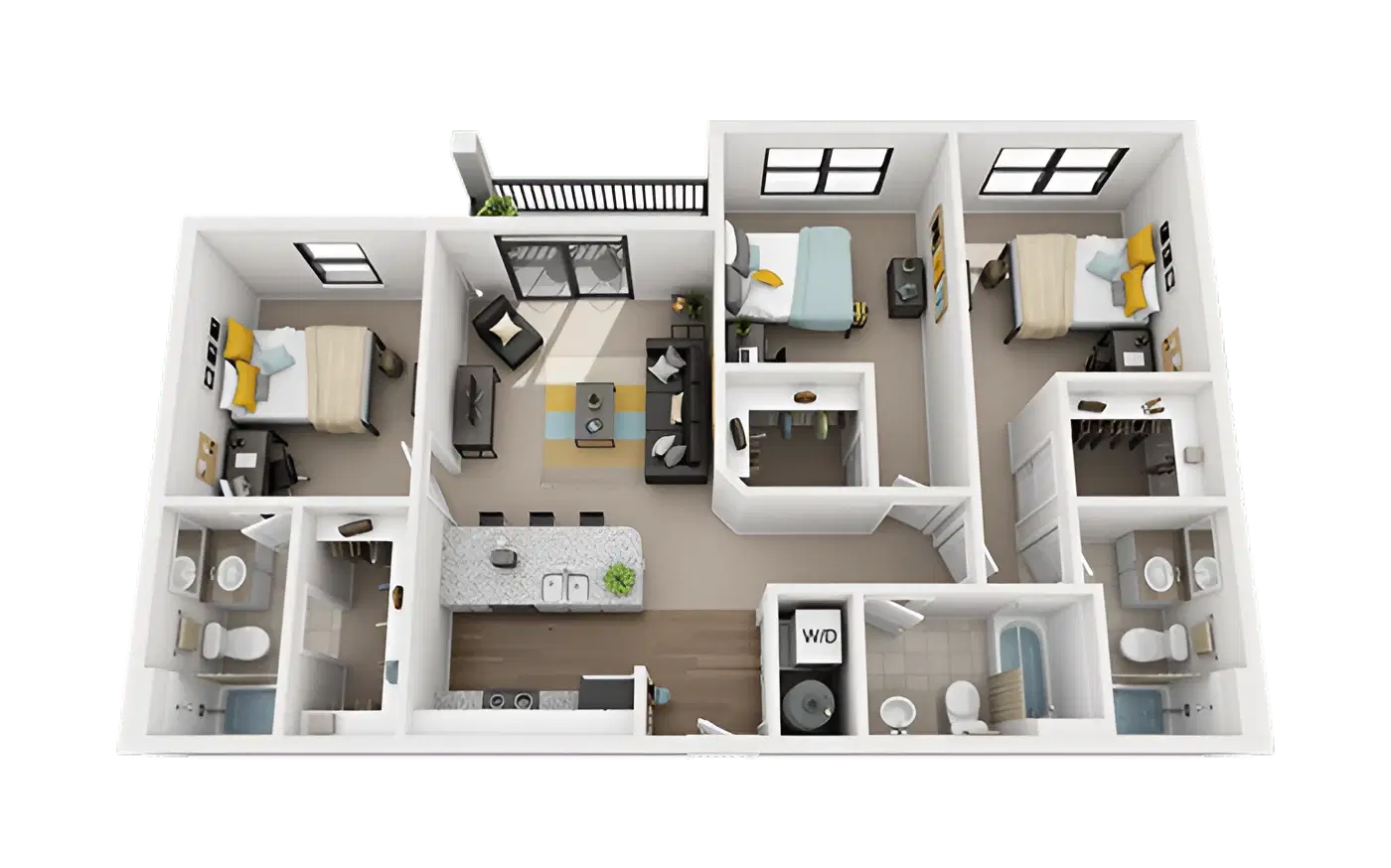 Greene Crossing, Columbia – Private Room - 3x3-1 Flats (3 Bed - 3 Bath)