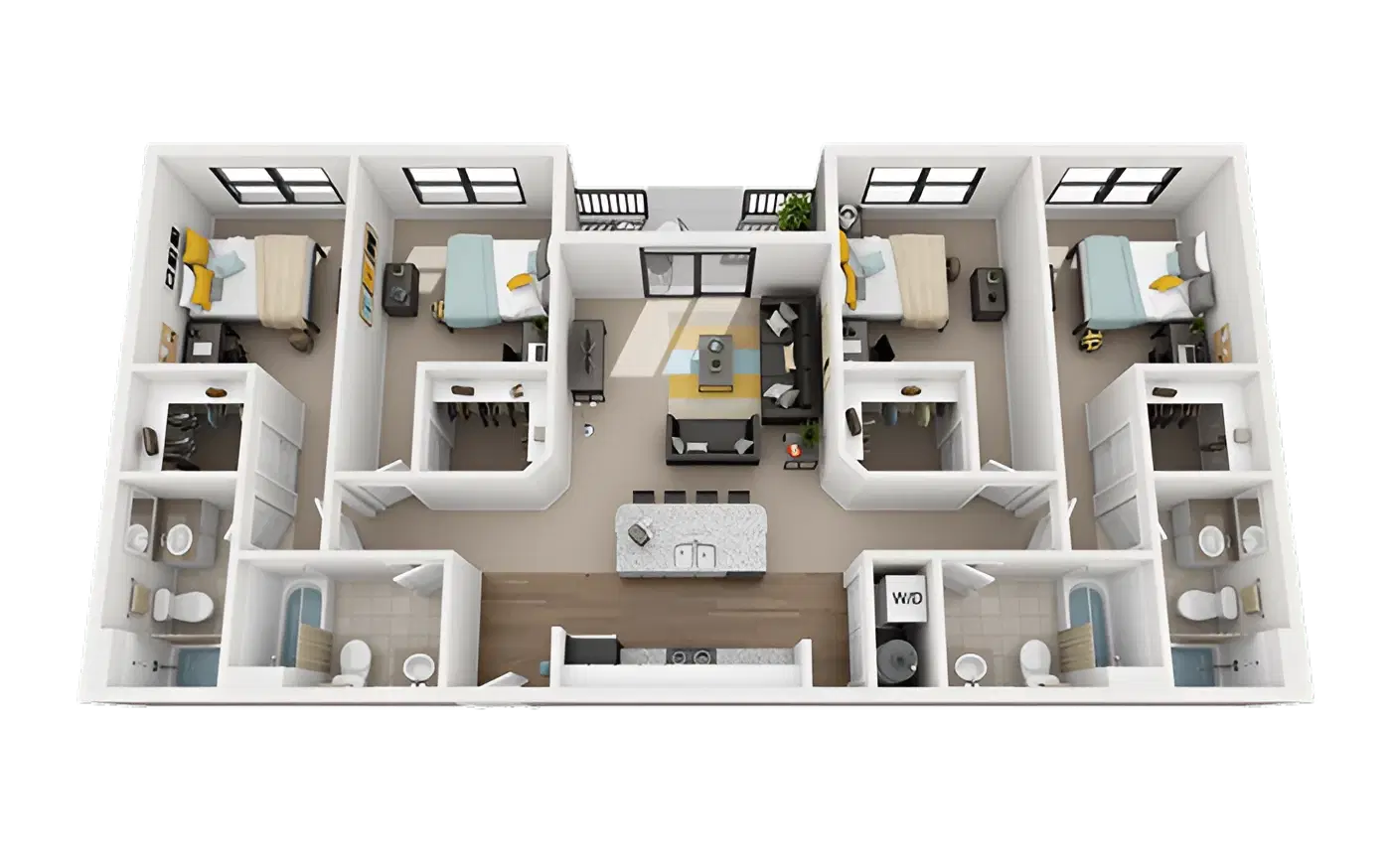 Greene Crossing, Columbia – Private Room - 4x4-1 Flats (4 Bed - 4 Bath)