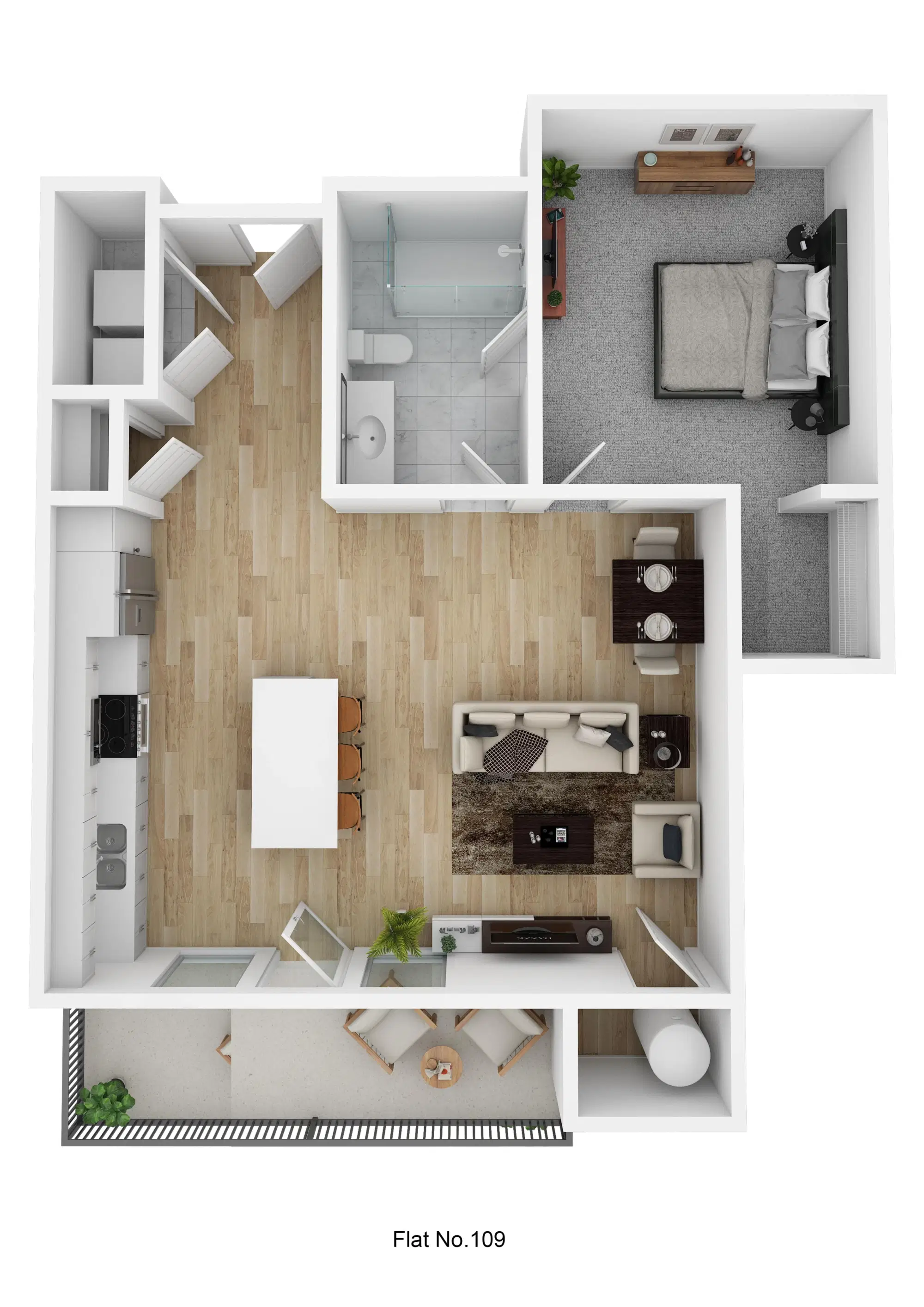 Market and Main, New Albany – Flat No. 109 - 1 Bed 1 Bath