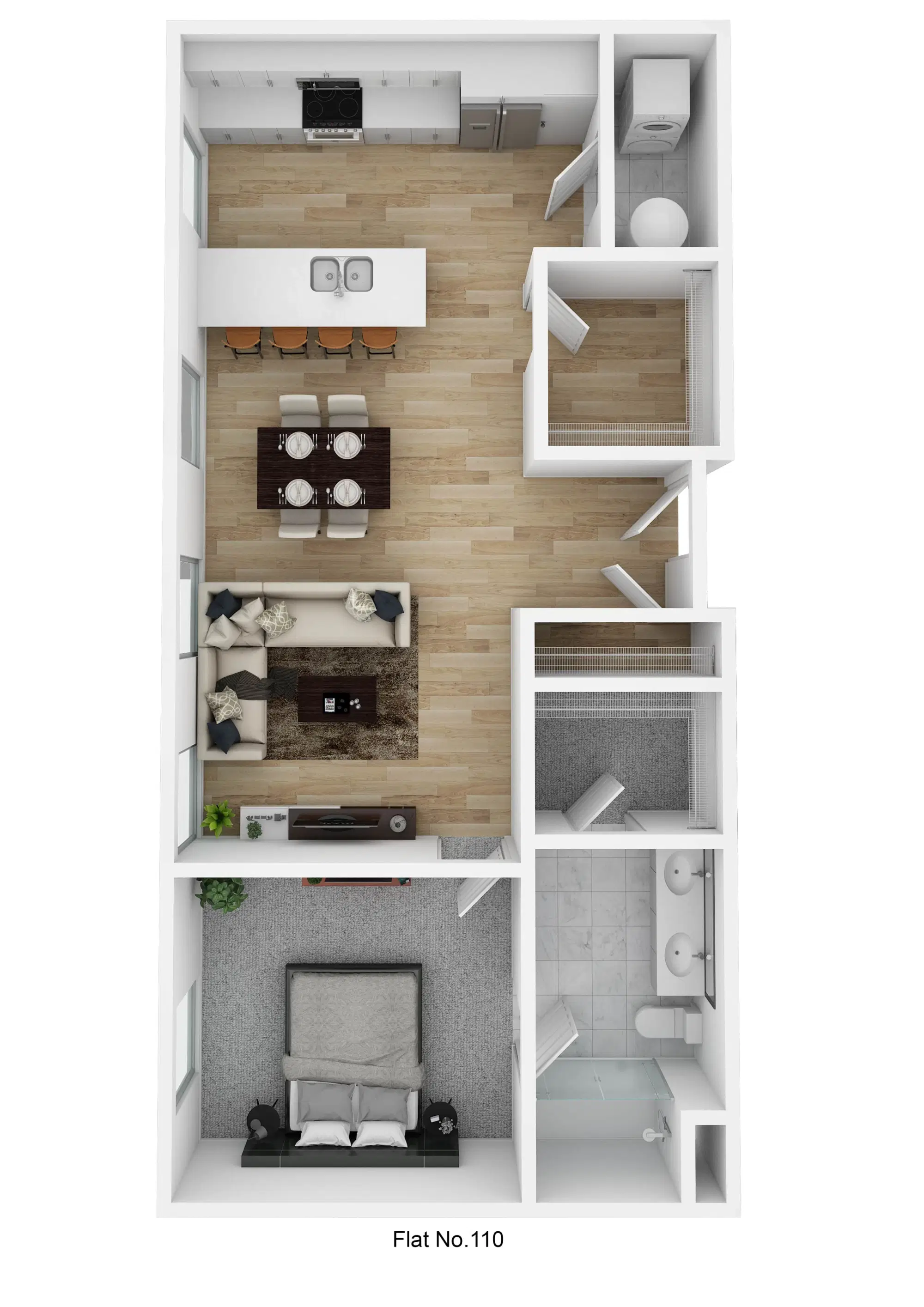Market and Main, New Albany – Flat No. 110 - 1 Bed 1 Bath