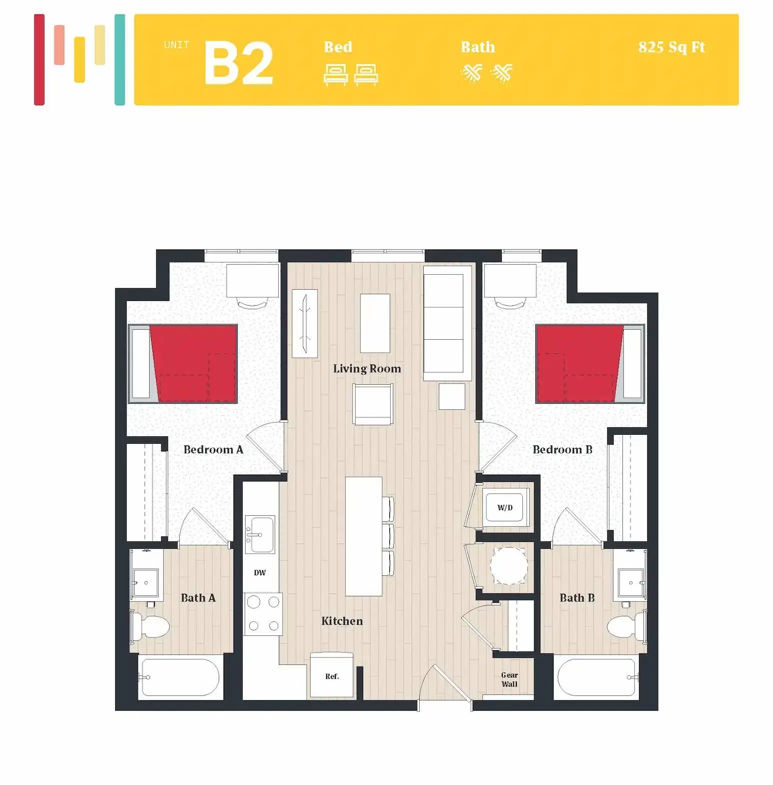 The Tempo, College Park – Room in 2 Bedroom 2 Bathroom | B2