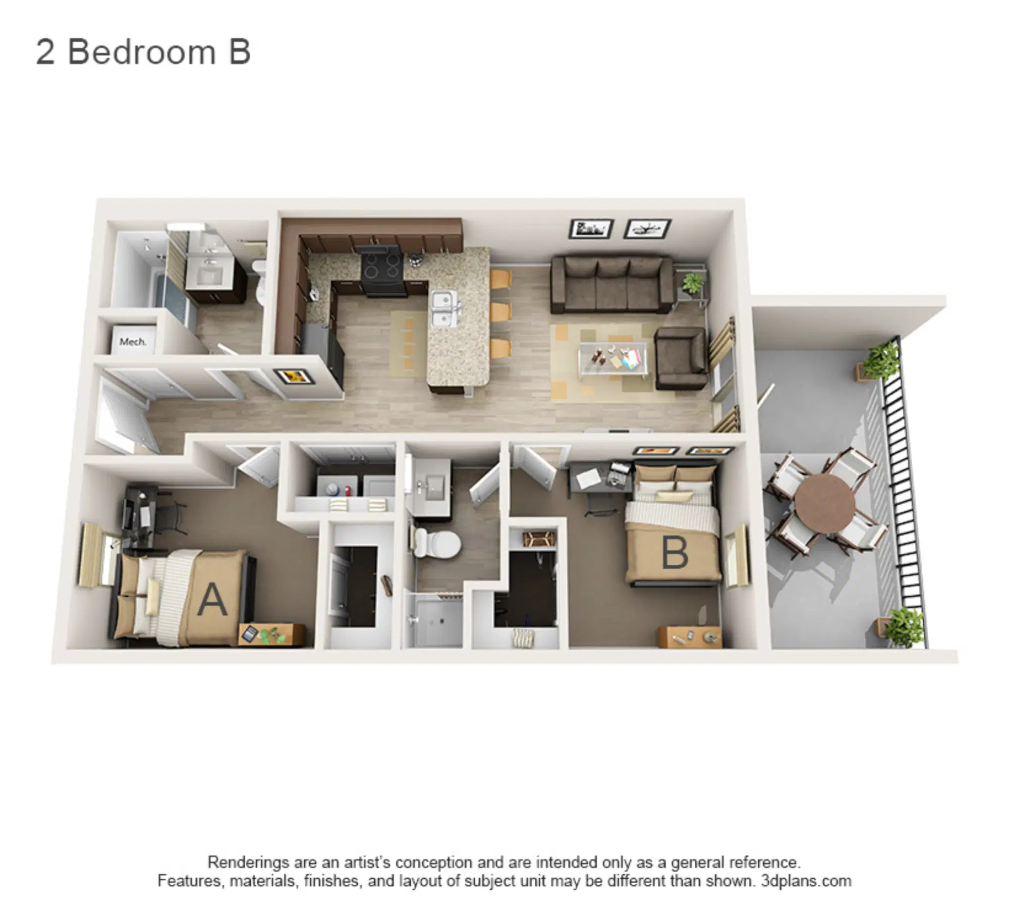 507 S. Second, Champaign – Room in 2 Bedroom 2 Bathroom | B