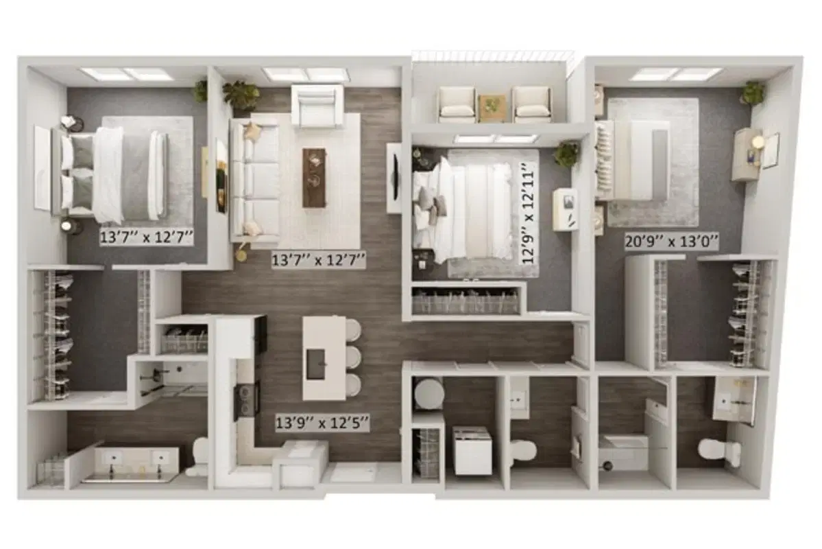 Lane Lofts, Columbus – Henderson A - 3 Bed 2.5 Bath