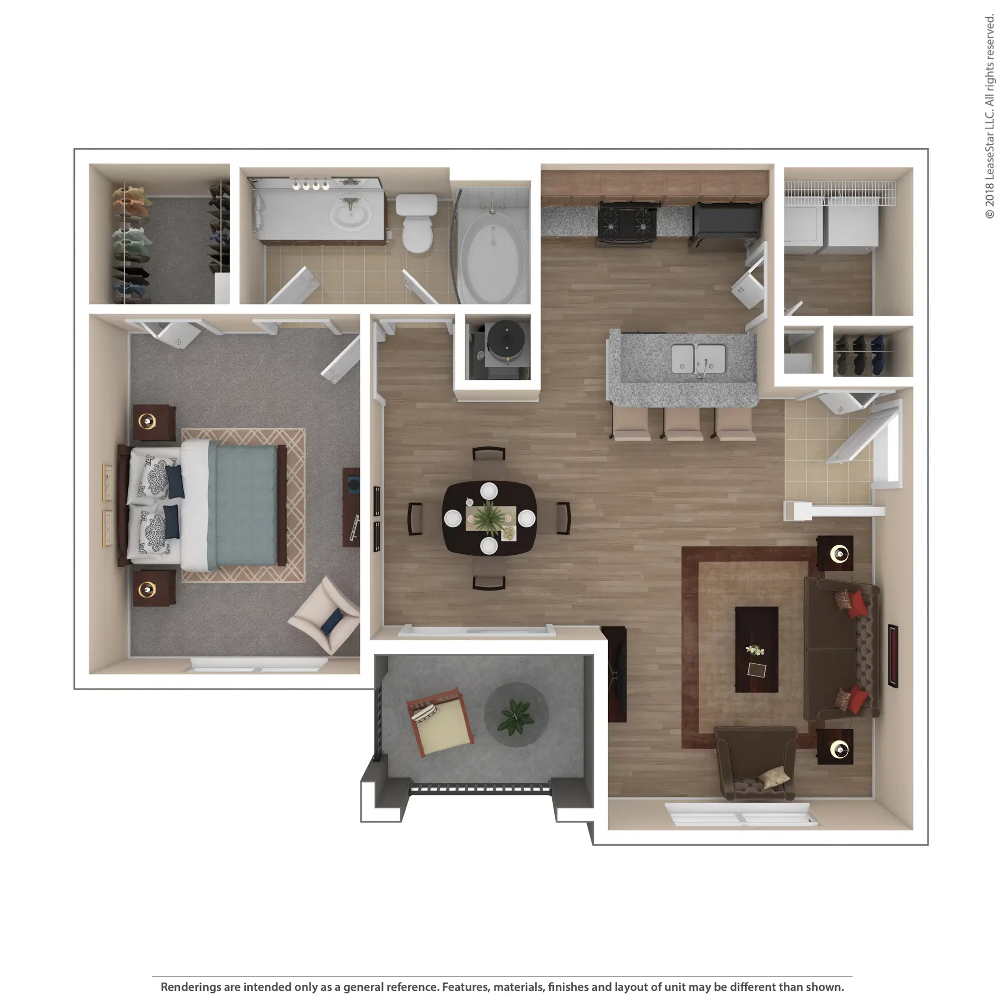 The Preserve At Forest Creek, Memphis – Buttonwood - 1 Bed 1 Bath