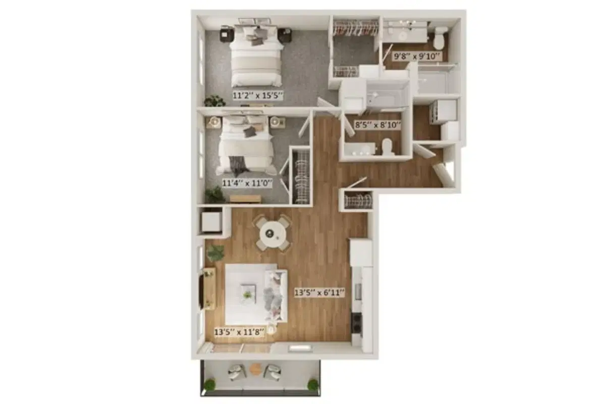 Minnetonka Station, Minnetonka – Wirth B - 2 Bed 2 Bath