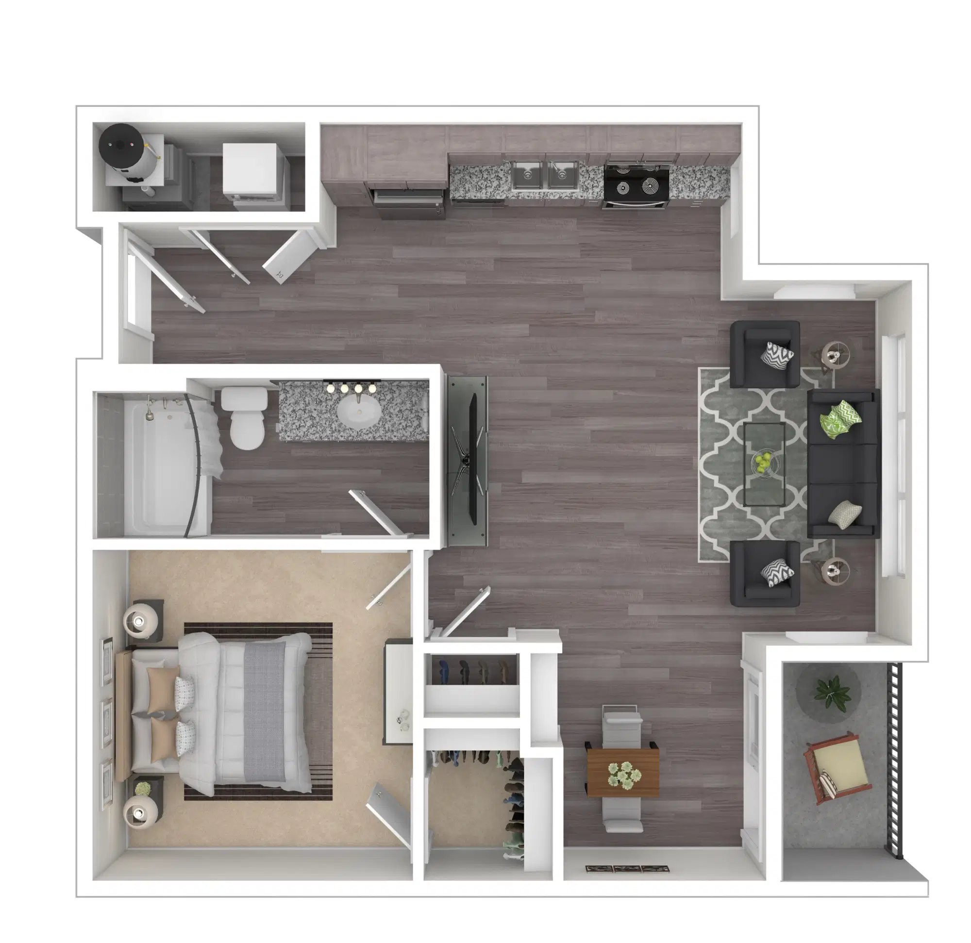 Normandy, Columbus – A2 - 1 bed 1 bath