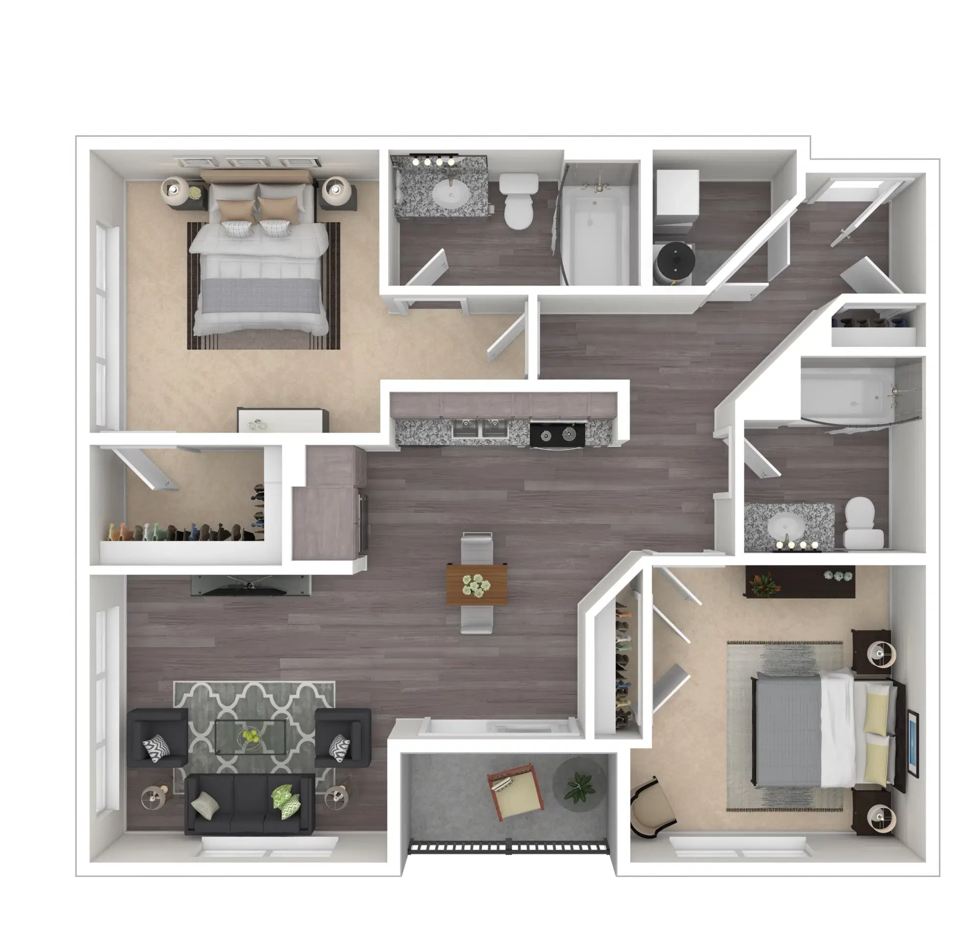 Normandy, Columbus – B1-2 - 2 Bed - 2 Bath