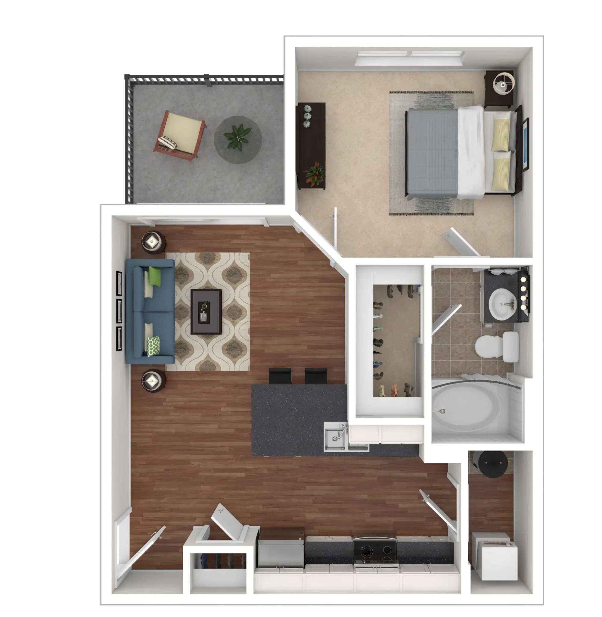 Tribeca, Columbus – Park Row 1 - 1 bed 1 bath