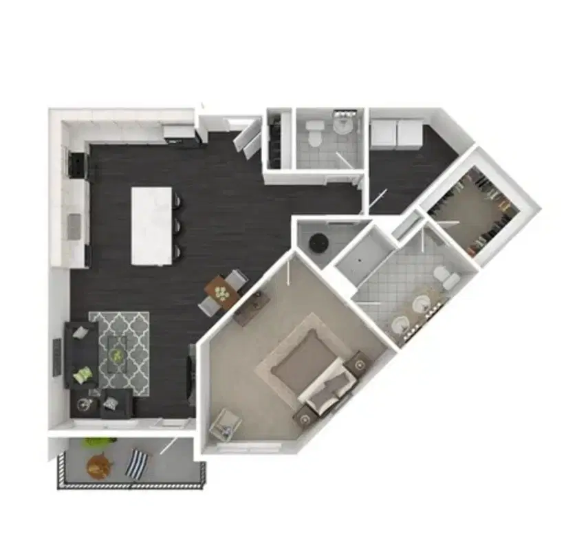 Luxe At The Highlands, Columbus – Langston - 1 Bed 1.5 Bath