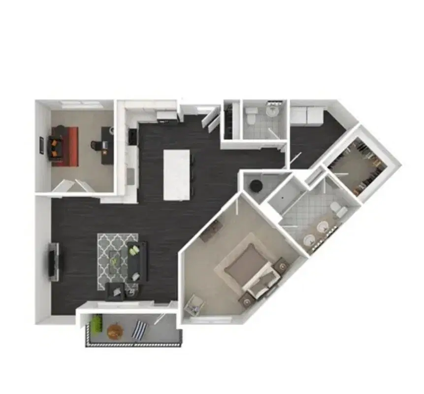 Luxe At The Highlands, Columbus – Linden - 1 Bed 1.5 Bath