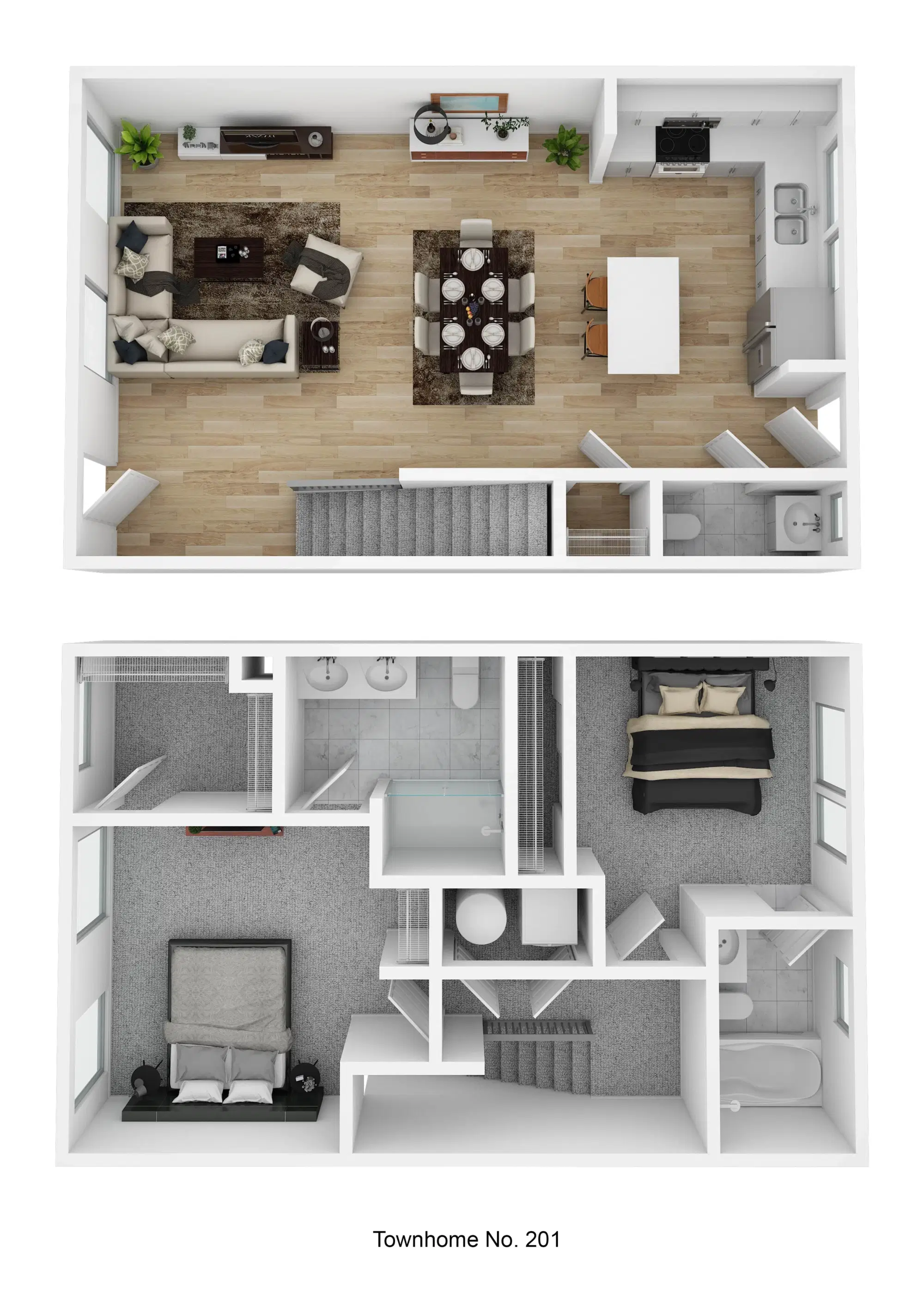 Market and Main, New Albany – Townhome No. 201 - 2 Bed 2.5 Bath