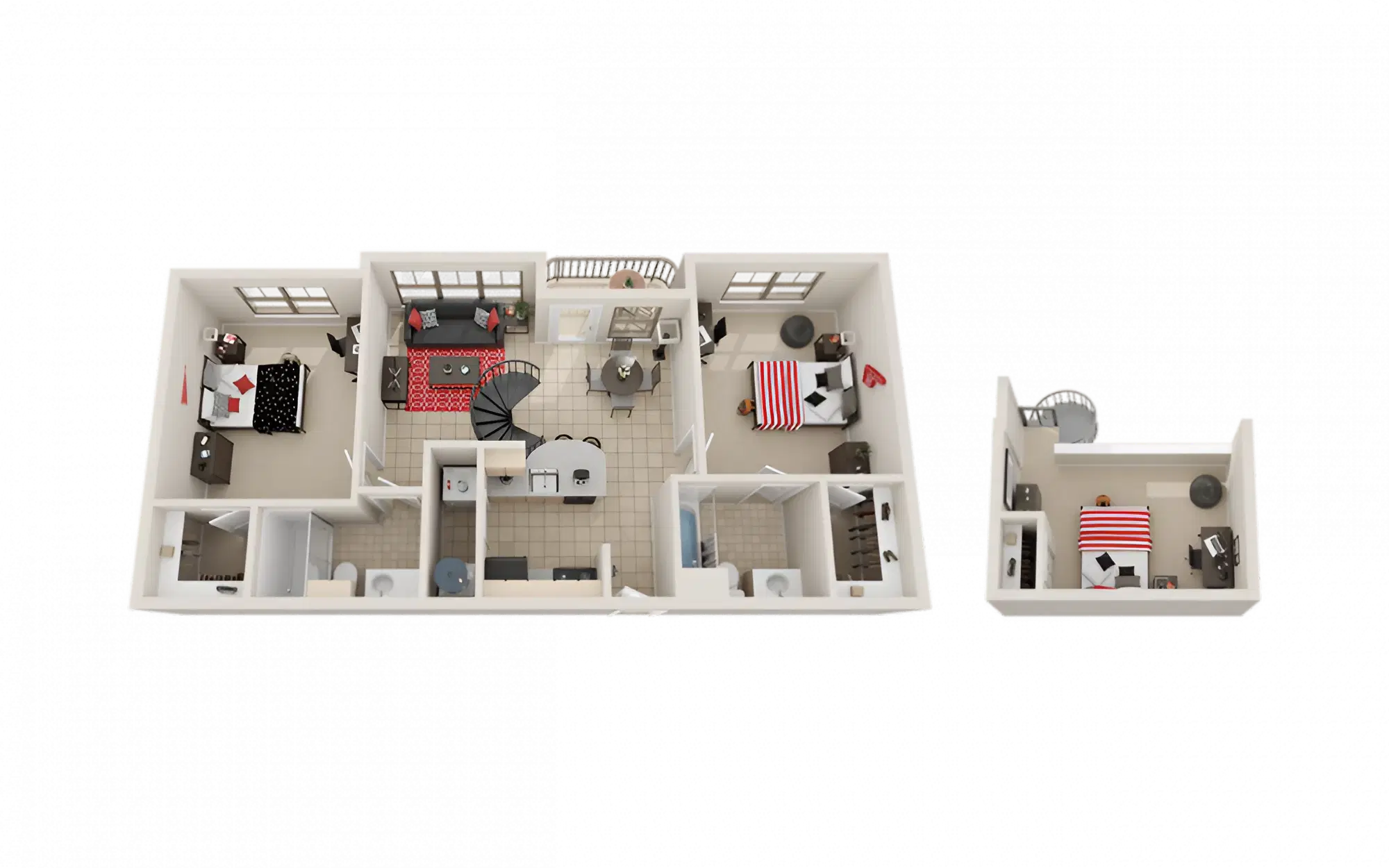 The Villas On Guadalupe, Austin – Private Room - B3 Loft (3 Bed - 2 Bath)