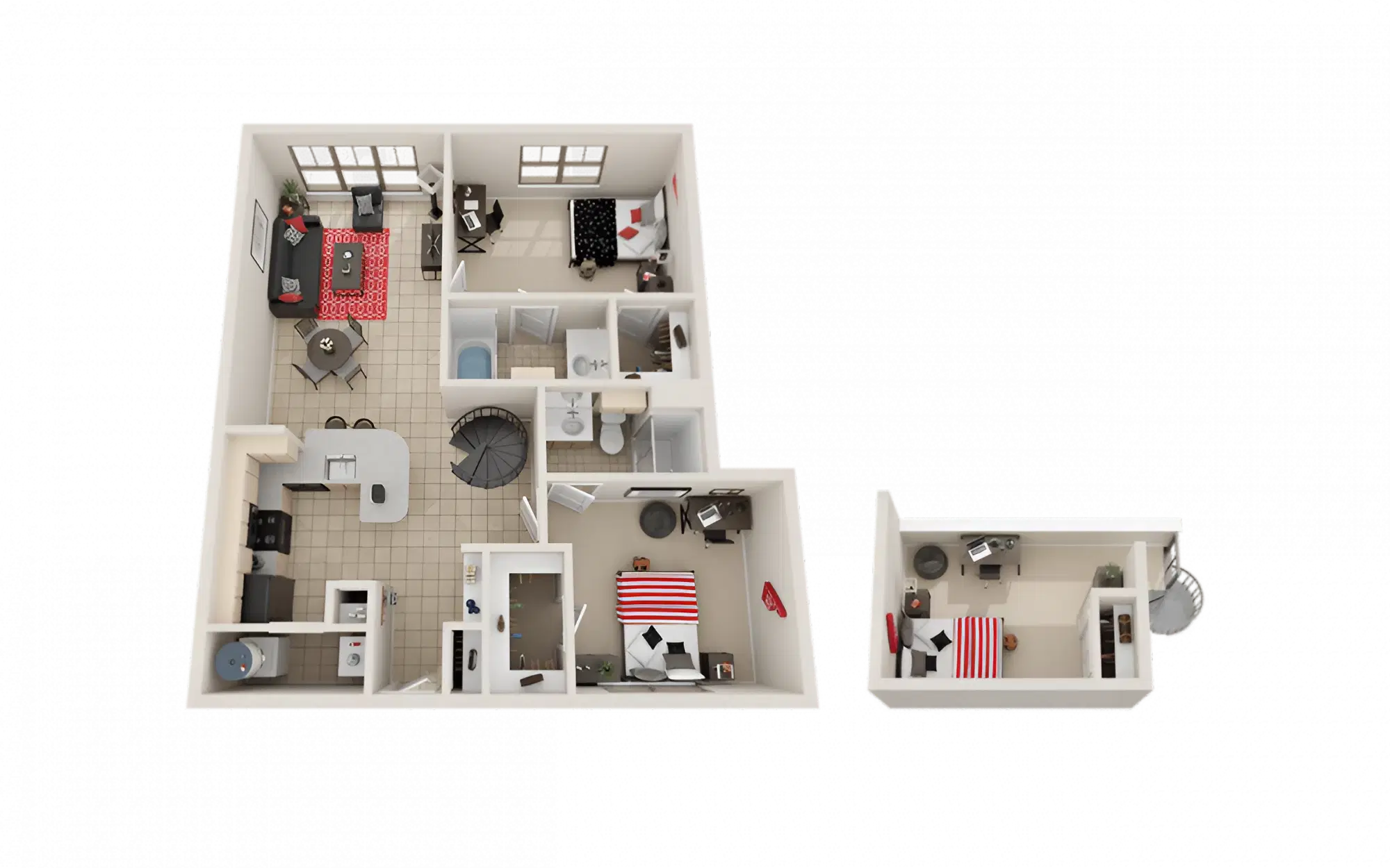 The Villas On Guadalupe, Austin – Private Room - B4 Loft (3 Bed - 2 Bath)