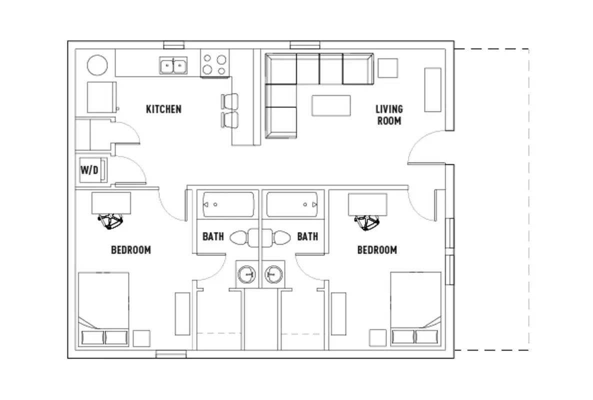 The Cottages Of Durham, Durham – Room in 2 Bed - 2 Bath Duplex