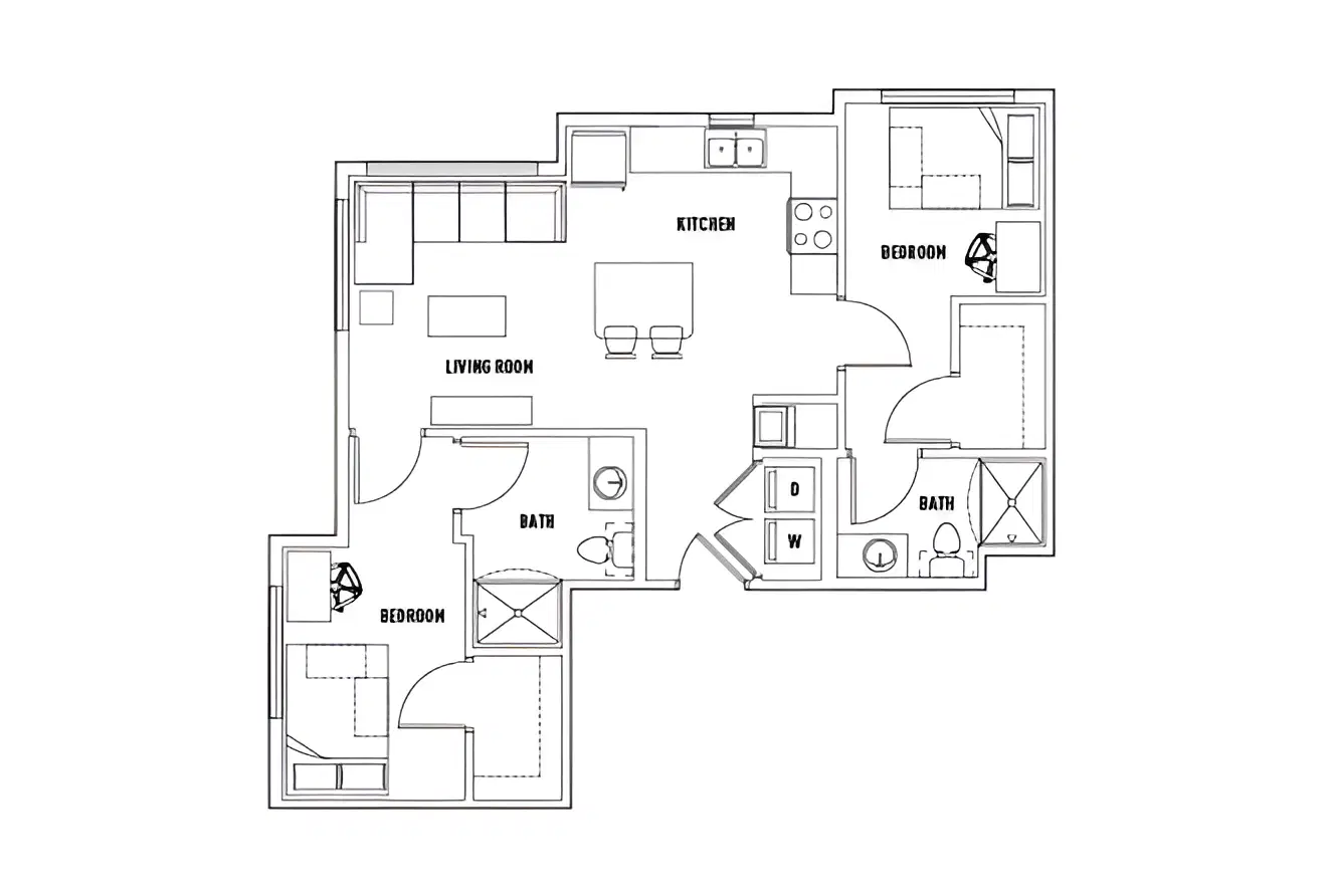 U Centre On College, Clemson – Room in 2 Bed - 2 Bath A