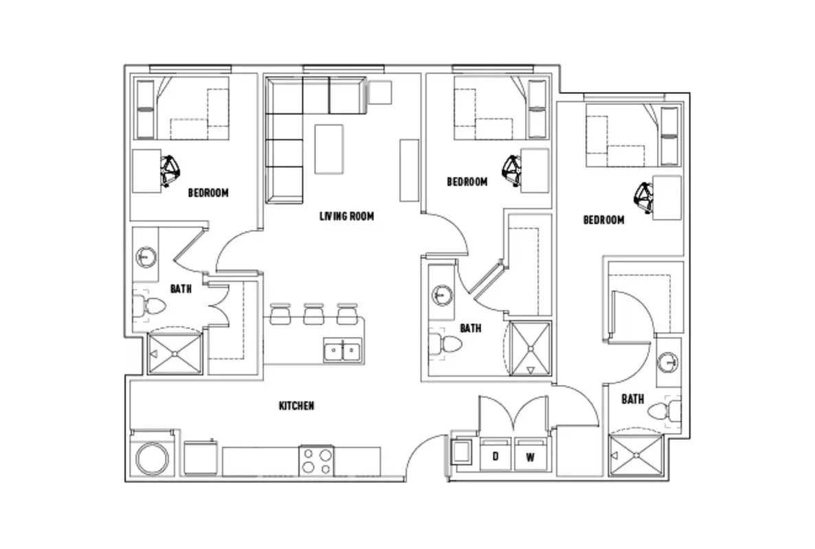 U Centre On College, Clemson – Room in 3 Bed - 3 Bath