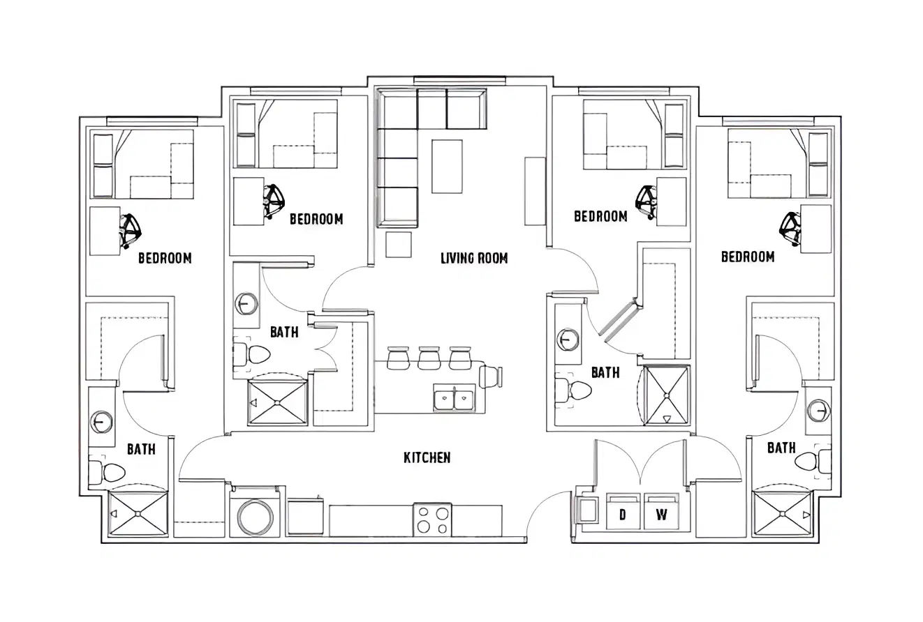 U Centre On College, Clemson – Room in 4 Bed - 4 Bath A