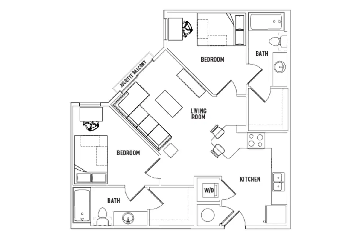Callaway House Apartments, Norman – Room in 2 Bed - 2 Bath A