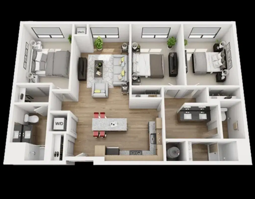 SkyVue, Pittsburgh – 3 Bedroom 2 Bathroom