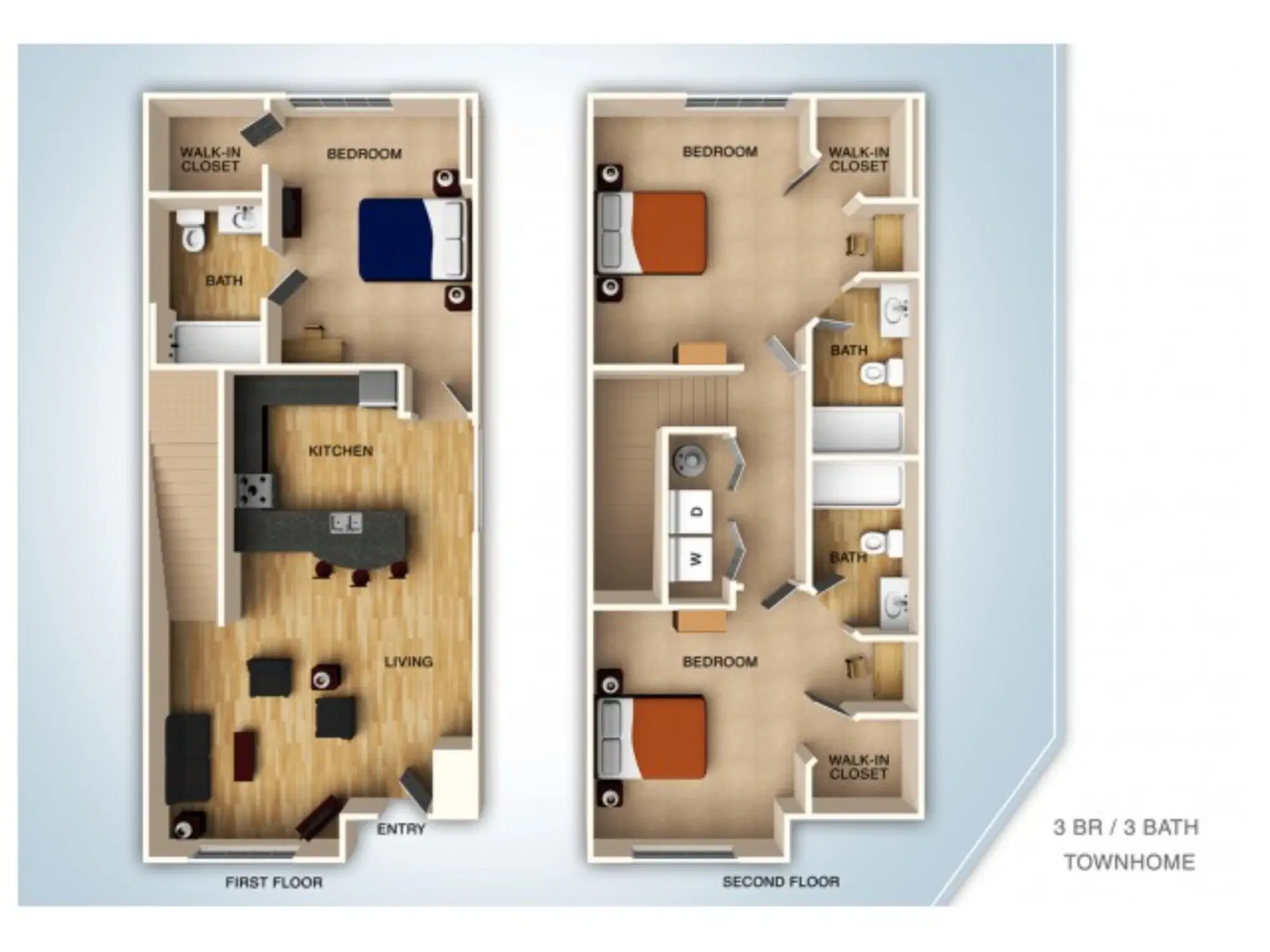 Campus Court At Knollwood, Kalamazoo – Private Room (3 Bed - 3 Bath)