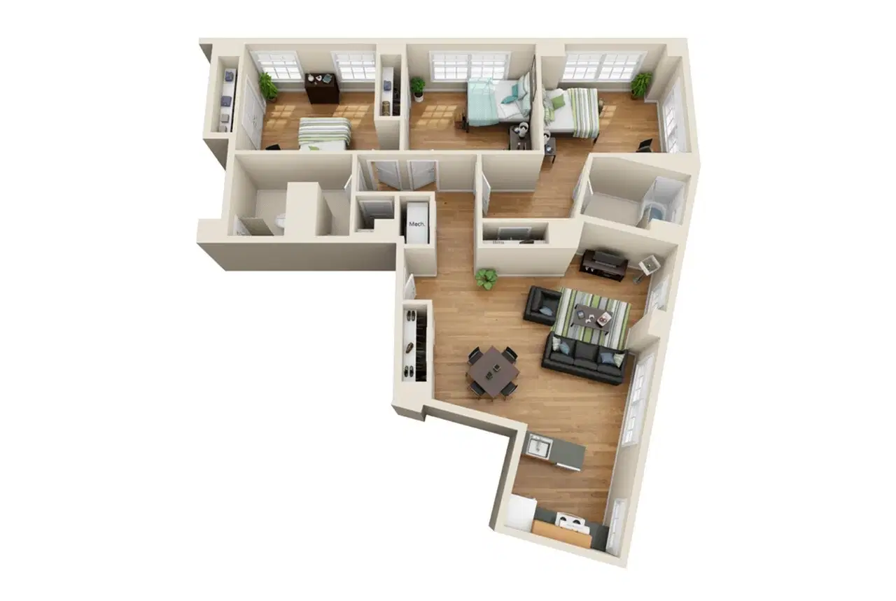 Coronado Place & Towers, St. Louis – 3 Bedroom 2 Bathroom
