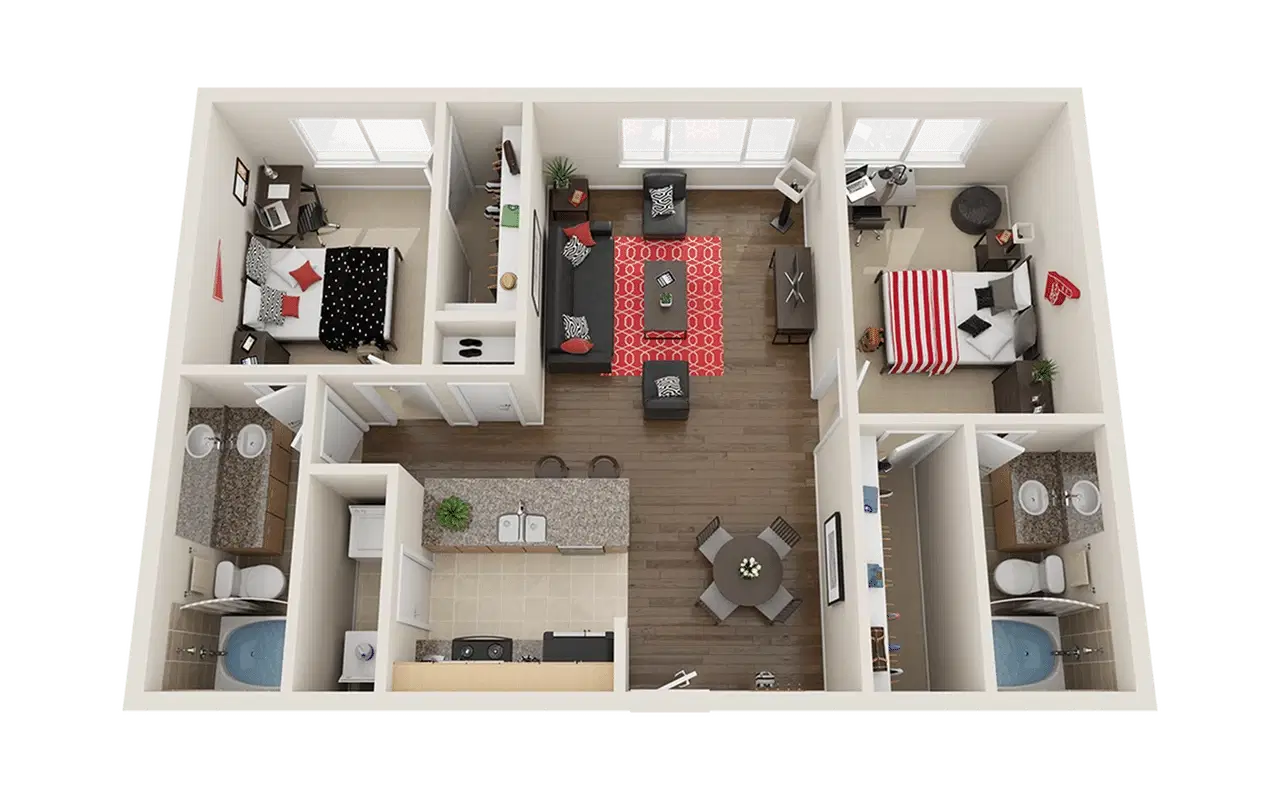 The Venue On Guadalupe, Austin – Private Room - B3A (2 Bed - 2 Bath)