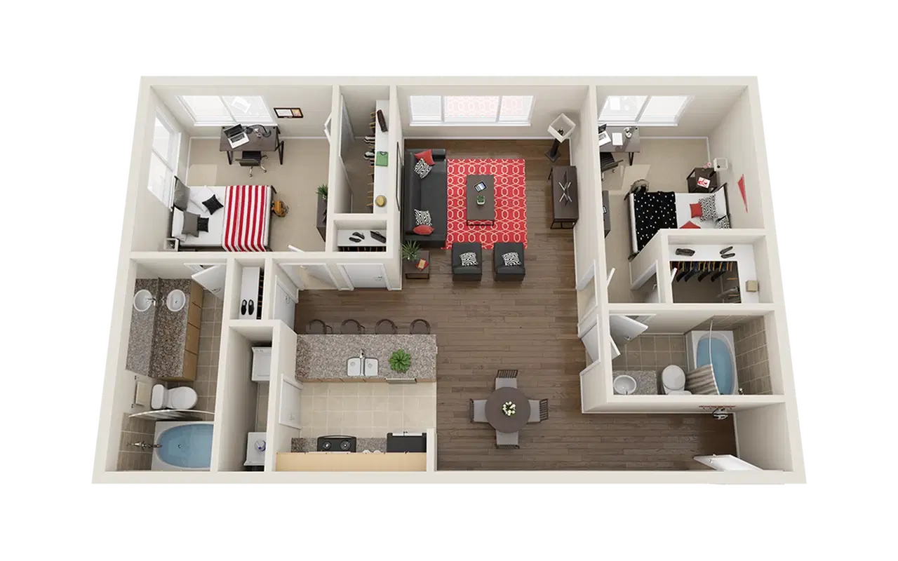 The Venue On Guadalupe, Austin – Private Room - B6 (2 Bed - 2 Bath)