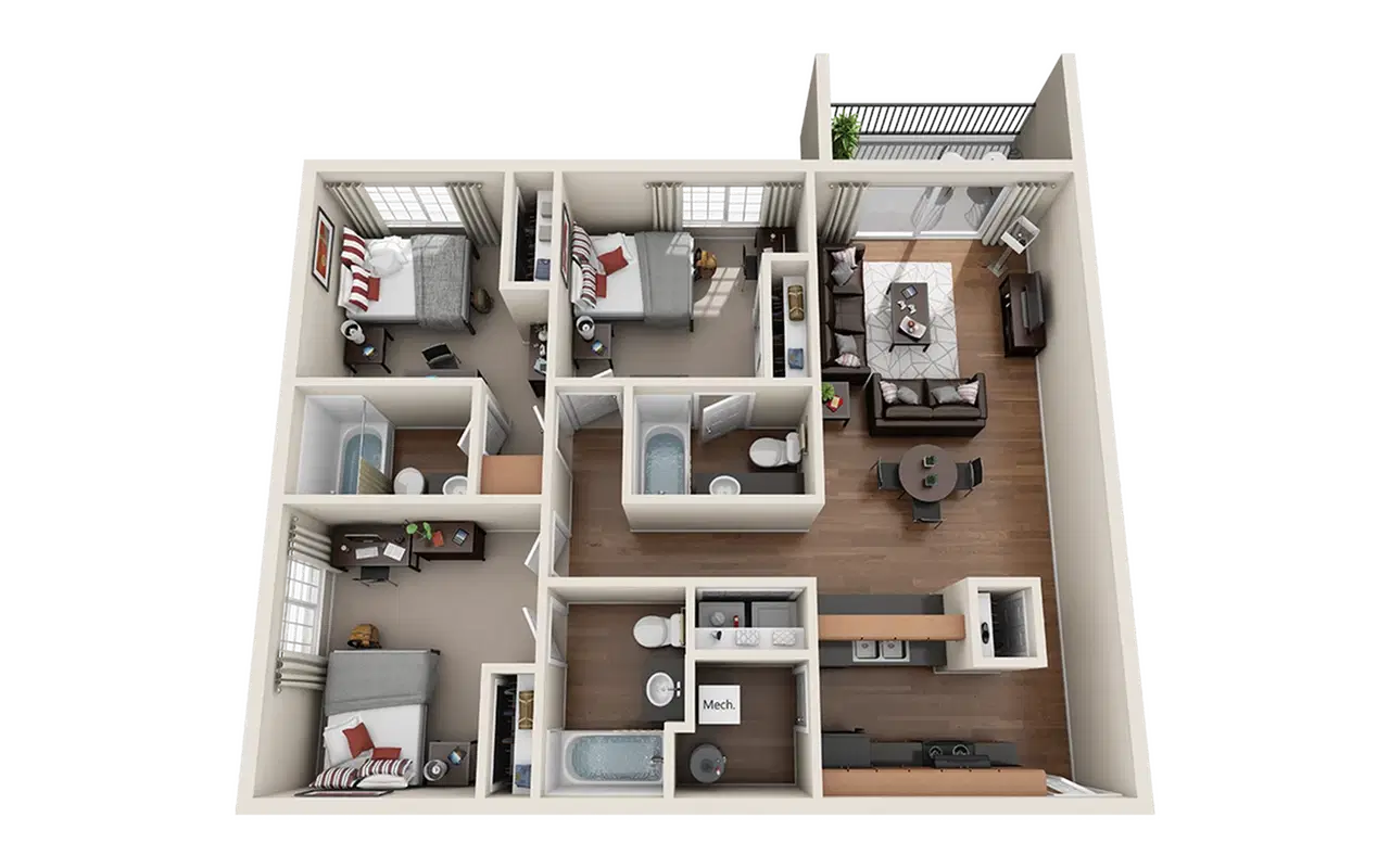 The Outpost San Marcos, San Marcos – Private Room - 3x3 Premium (3 Bed - 3 Bath)