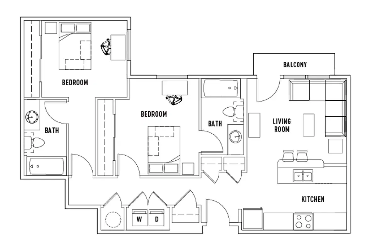 601 Copeland, Tallahassee – Room in 2 Bed - 2 Bath B with Balcony