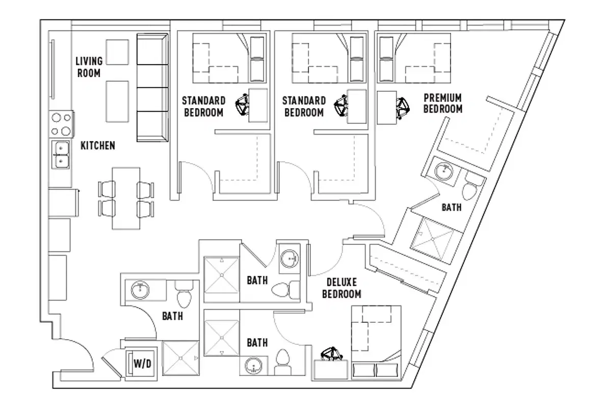 Campus Edge On Pierce, West Lafayette – Room in 4 Bed - 4 Bath C