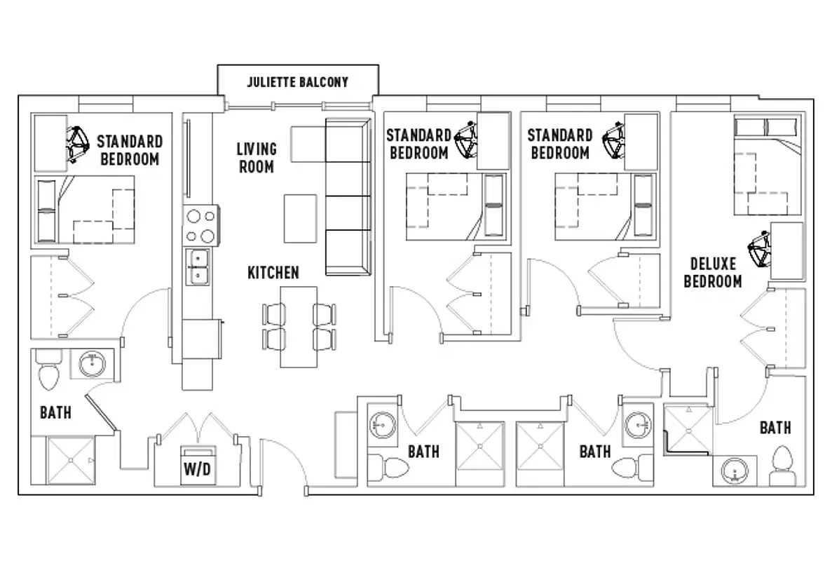 Campus Edge On Pierce, West Lafayette – Room in 4 Bed - 4 Bath D