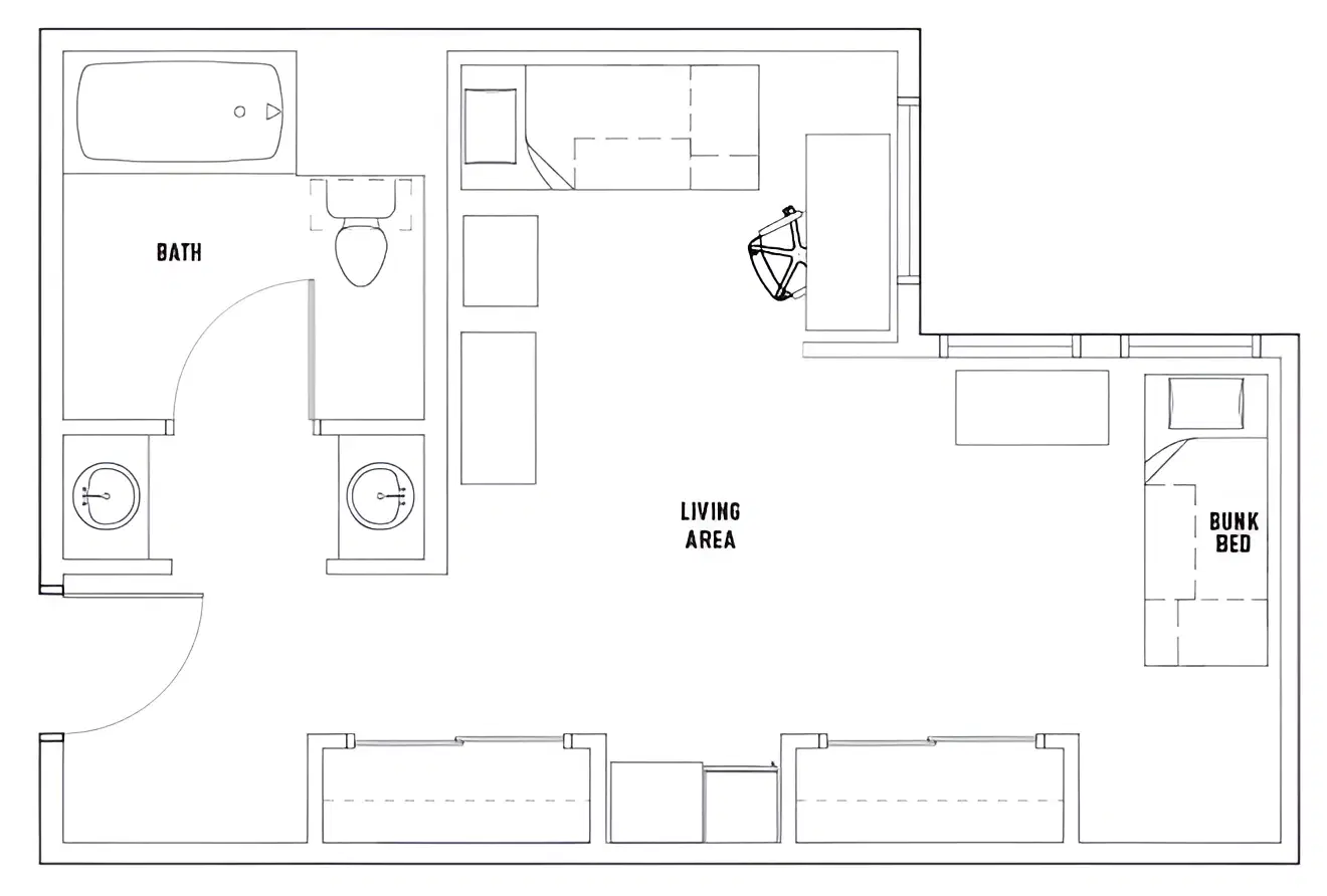 The Suites, Flagstaff – 1 Bed - 1 Bath Triple