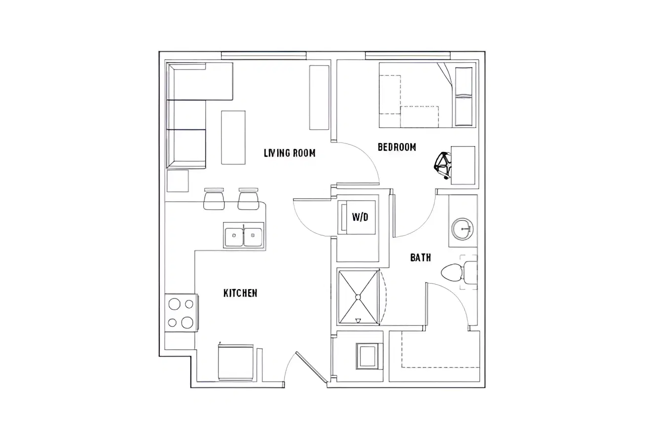 U Centre On College, Clemson – 1 Bed - 1 Bath B