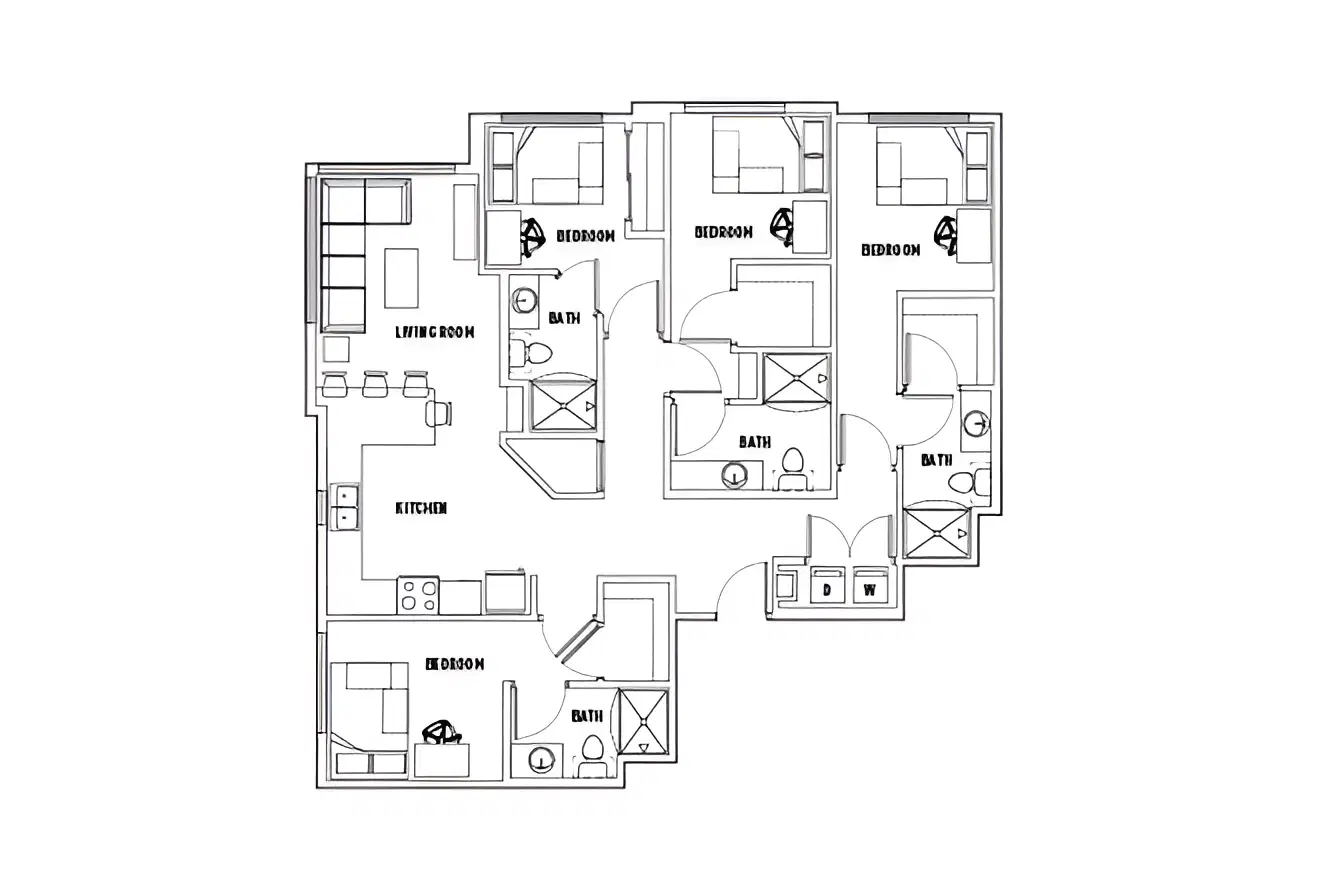 U Centre On College, Clemson – Room in 4 Bed - 4 Bath D