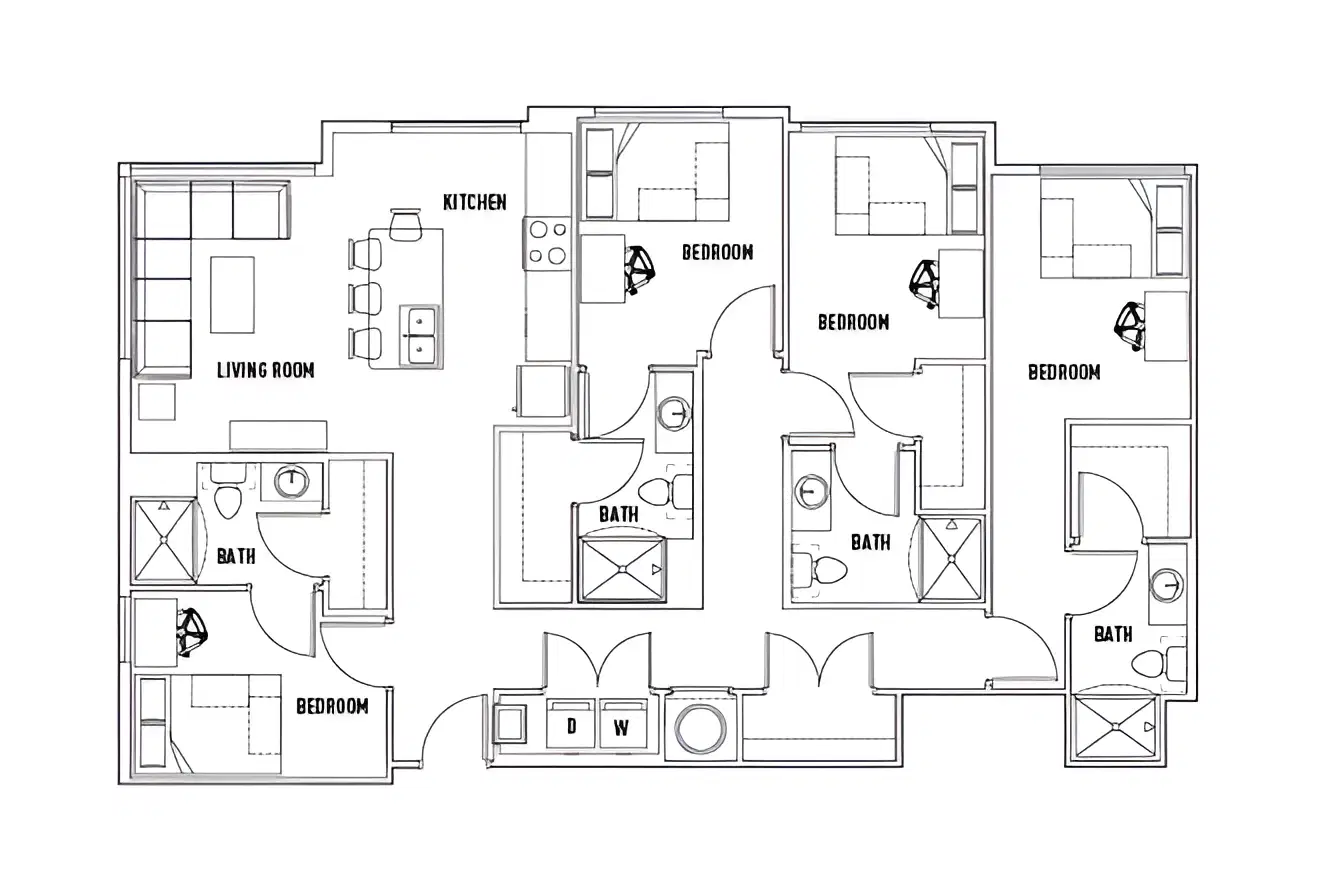 U Centre On College, Clemson – Room in 4 Bed - 4 Bath E