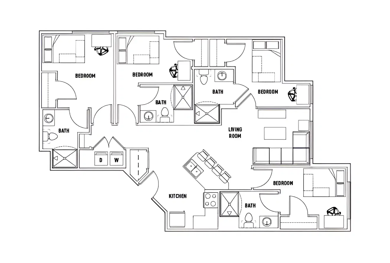 U Centre On College, Clemson – Room in 4 Bed - 4 Bath F