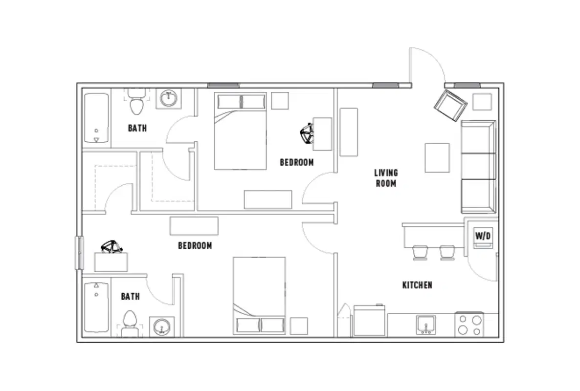 The Lodges, East Lansing – Room in 2 Bed - 2 Bath B