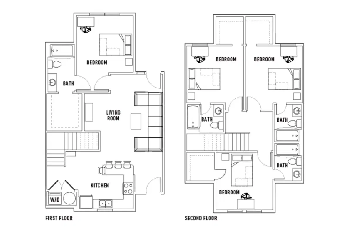U Club Townhomes On Marion Pugh, College Station – Room in 4 Bed - 4 Bath Townhome