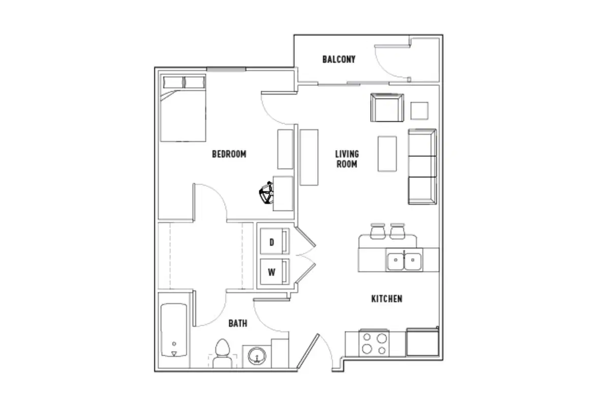 26 West, Austin – 1 Bed - 1 Bath B