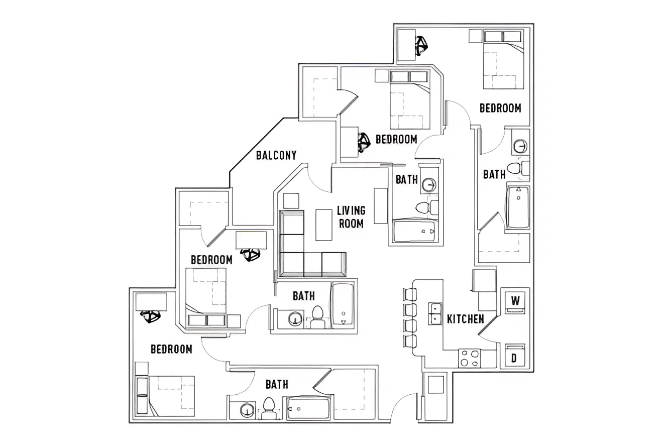 U Pointe On Speight, Waco – Room in 4 Bed - 4 Bath C