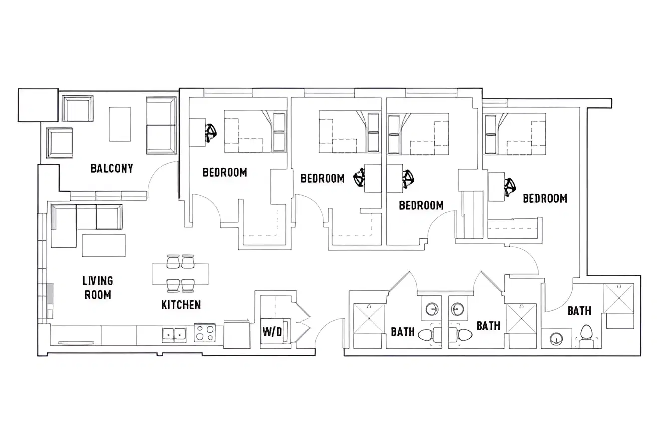 The 515, Eugene – Room in 4 Bed - 3 Bath B Corner