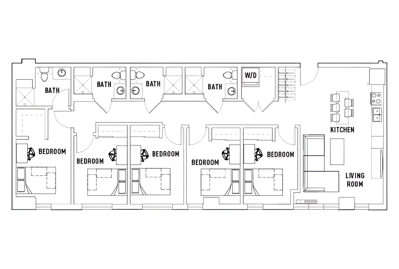 The 515, Eugene – Room in 5 Bed - 4 Bath B
