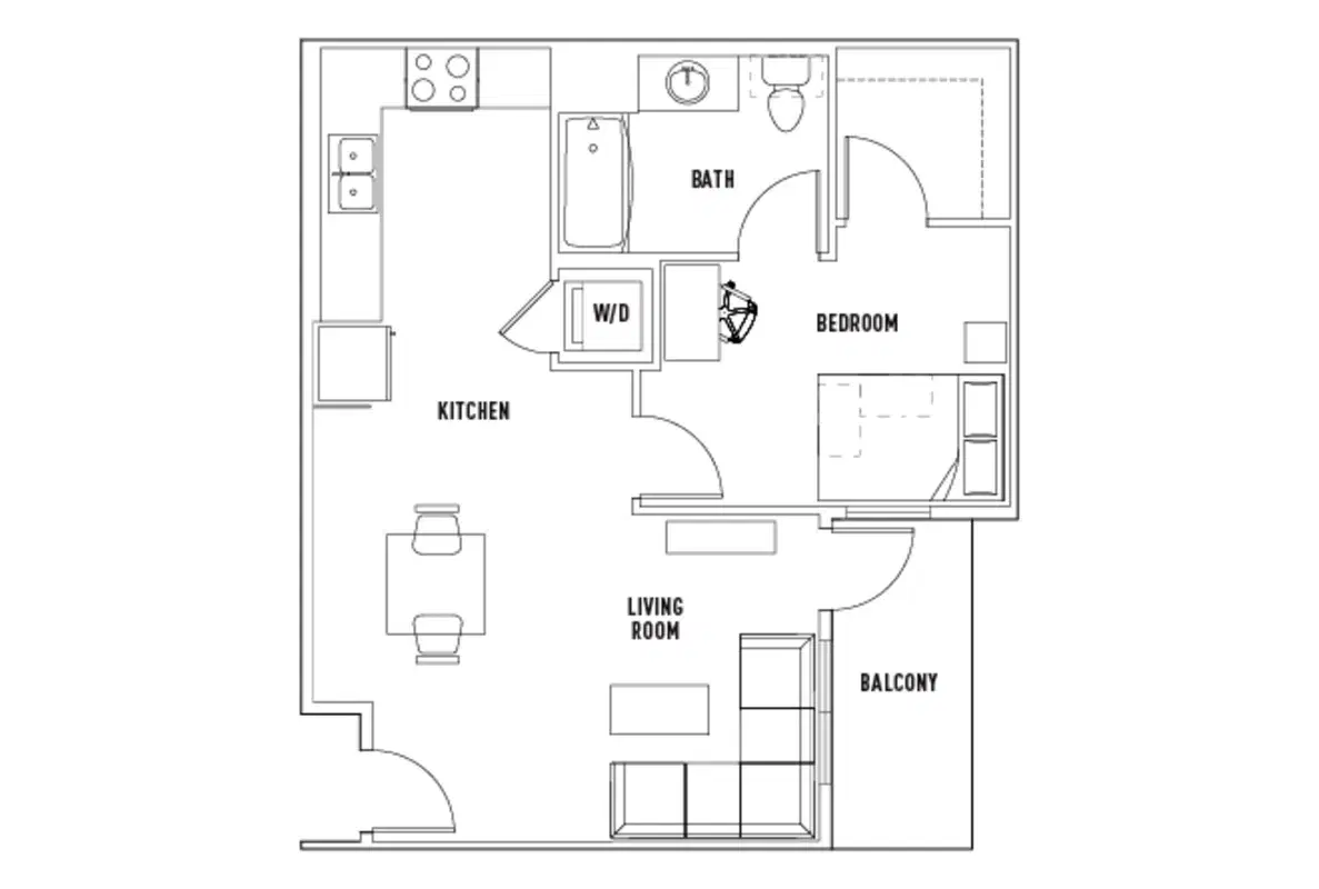 Currie Hall, Los Angeles – Phase 1: 1 Bed - 1 Bath B